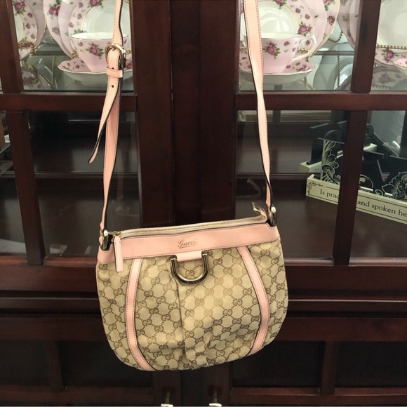 Gucci Abbey Monogram Pink Crossbody Bag - Picture 1 of 7